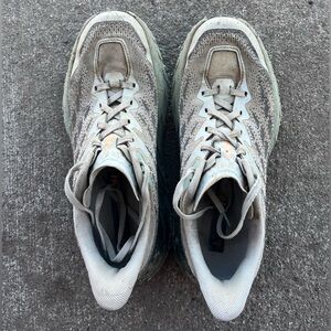 Hoka Athletic Shoes in Gray and Orange